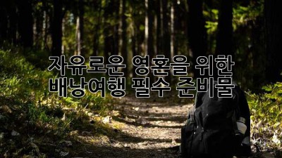 자유로운 영혼을 위한 배낭여행 필수 준비물